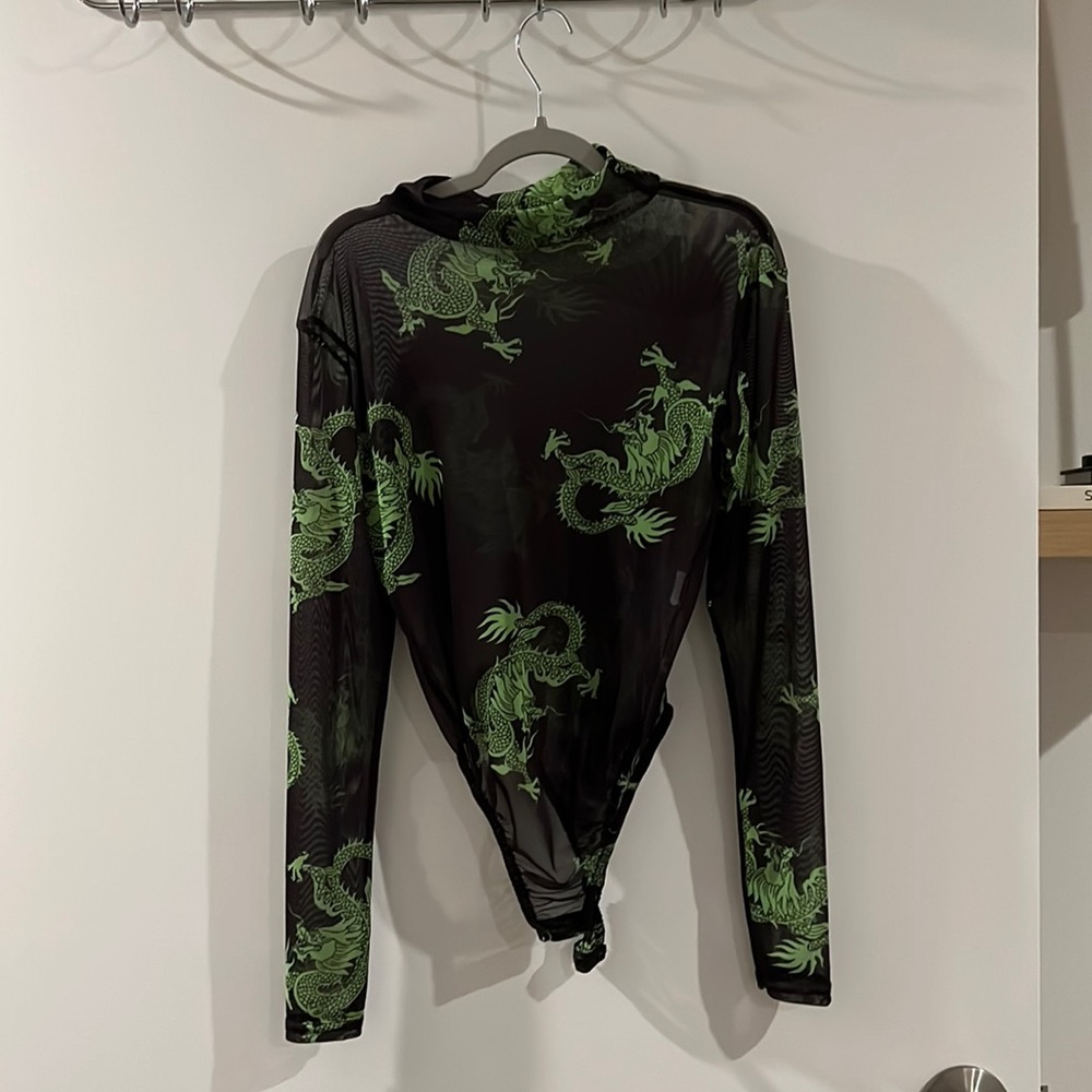 long sleeve sheer bodysuit
